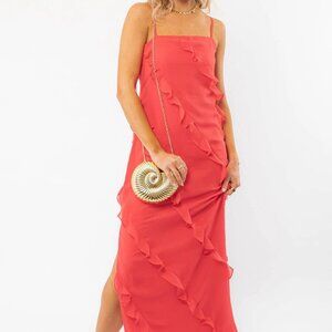 MINKPINK Red Venus Ruffle Maxi Dress  New with Tags, Medium